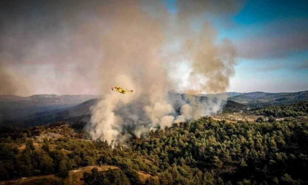 Φωτιά ξέσπασε στις Σέρρες - Ισχυρές πυροσβεστικές δυνάμεις στο σημείο